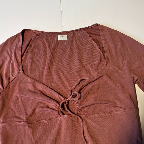 Wilfred Sweetheart Keyhole Longsleeve Top Ashy Rose Size Medium - Picture 3 of 11